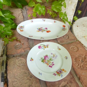 Serveringsfat och tallrik EPIAG/Rasper & Söhne, porslin med blomsterdekor