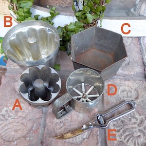 Pudding mould, cake mould, poultry shears VINTAGE
