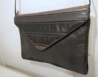 Vintage CLUCH ou sac épaule en cuir doux