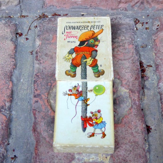Card Game BLACK PETER With Animals No. 272 Piatnik Vienna VINTAGE