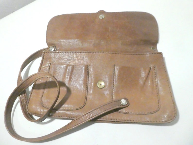 Vintage shoulder bag soft leather clutch