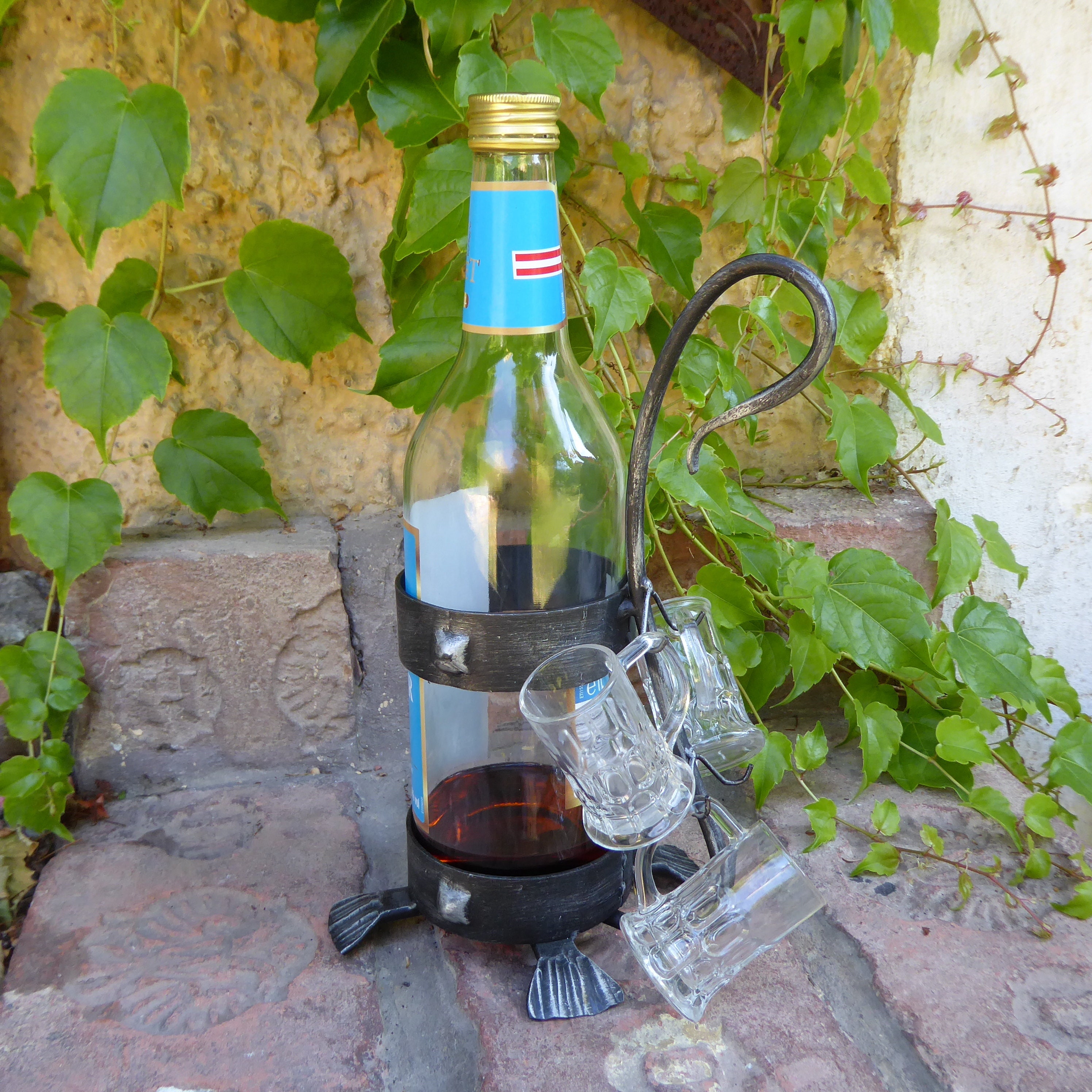 Mini Glasflasche mit Korken verschiedene Formen 6,5x5cm