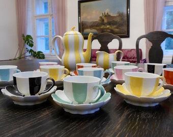 Josef Hoffmann's mokka servies vorm 15 - MELON, ontworpen in 1929