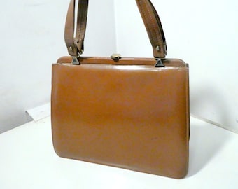 Vintage Leder TASCHE  mittelbraun