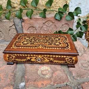 Schatkist houten doos sieradendoos vintage