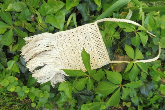 VINTAGE macrame TINS small shoulder bag ECO cotton - image 6