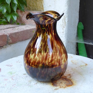 VINTAGE large Tiger glass vase h 27 cm