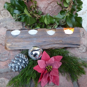 Advent light branch Advent flower arrangement branch Logs for 4 candles or tea lights