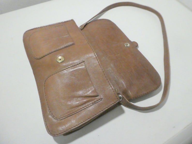 Vintage shoulder bag soft leather clutch