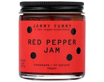 Red Pepper Jam - No pectin Added - All Natural - Vegan -Jammy Yummy