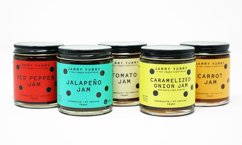 The Perfect Gift Box 5 Veggie Jams Tomato, Caramelized Onion, Red Pepper, Jalapeño & Carrot image 3