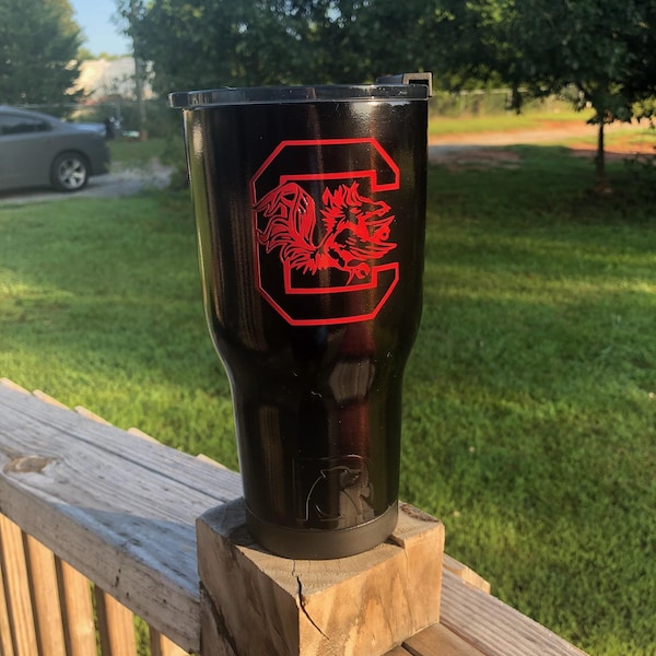 30 Oz carolina gamecock inspired powder coated Rric tumbler