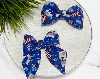 4th of July Detachable Dog Bows