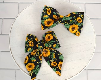 Bright Yellow Sunflower Detachable Dog Bows