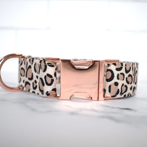 Leopard Print Dog/Cat Collar ~ Tan Leopard Print Dog Collar ~ Neutral Dog Collar  ~ Animal Print Dog Collar ~ Fashion Dog Collar