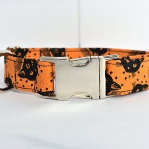 Halloween Black Cats Fabric Dog/Cat Collar
