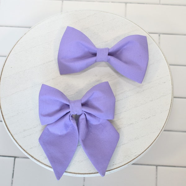 Solid Lavender Dog/Cat Collar Bow ~ Light Purple Dog Collar Bow Tie ~ Pastel Dog Collar Bow ~ Fashion Dog Collar Bow ~ Slip On Dog Bow Tie