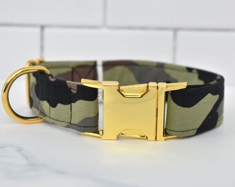 Grün Camouflage Stoff Halsband für Hunde/Katzen