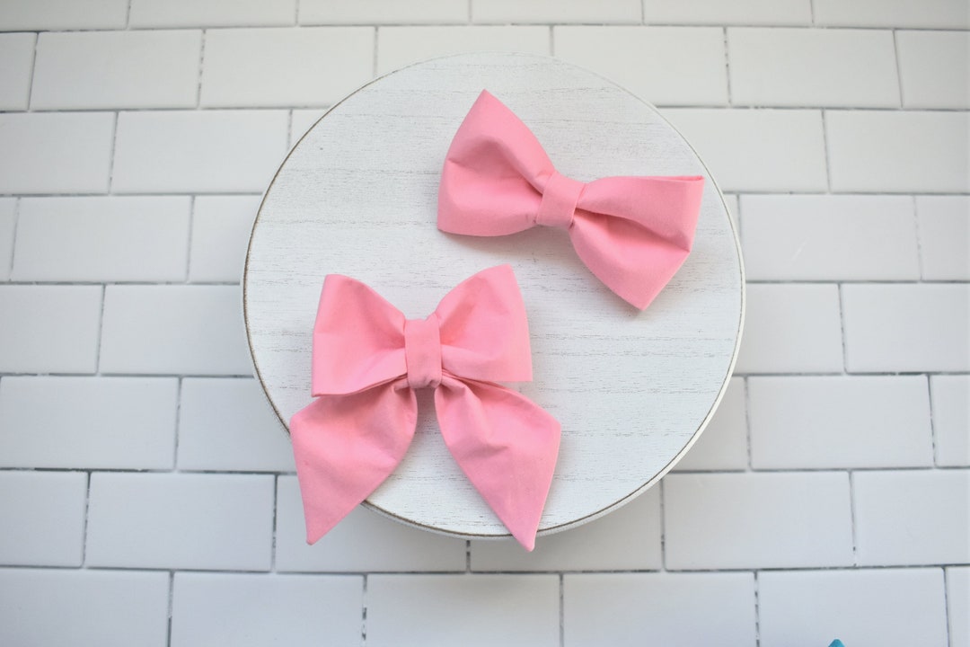 Solid Pink Dog/cat Collar Bow Pink Bow Tie Easter Dog Collar Bow Light