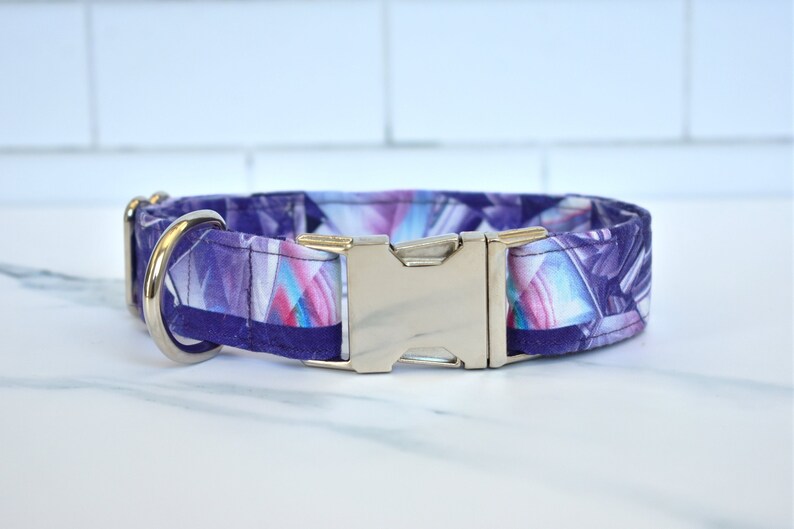 Purple Diamond Dog/cat Collar Geometric Dog Collar Diamond Etsy