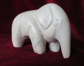 white elephant made of soapstone