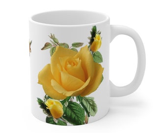 Yellow Roses Mug Etsy