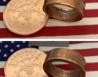 Liberty Or Death Coin Ring 1oz Copper Coin NRA Don’t Tread On Me
