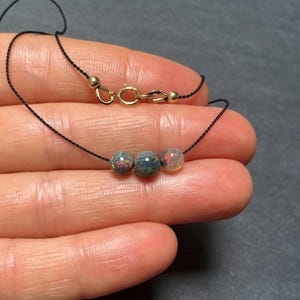 Silk Galaxy Opal Choker, Necklace, or Bracelet, Thin String Jewelry, Gift Boxed