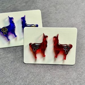 Mushroom Llama Earrings, Resin Studs