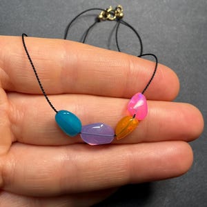 Candy Color Opal Necklace on Silk