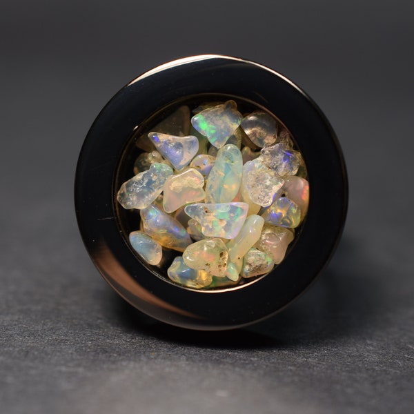 Large Opal Locket Ring, Thumb or Men's Raw Gemstone Ring