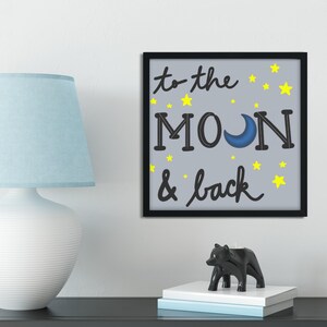 Love You to the Moon | Digital Printable | Digital Artwork | Wall Art | Nursery Art | Baby&#39;s Room