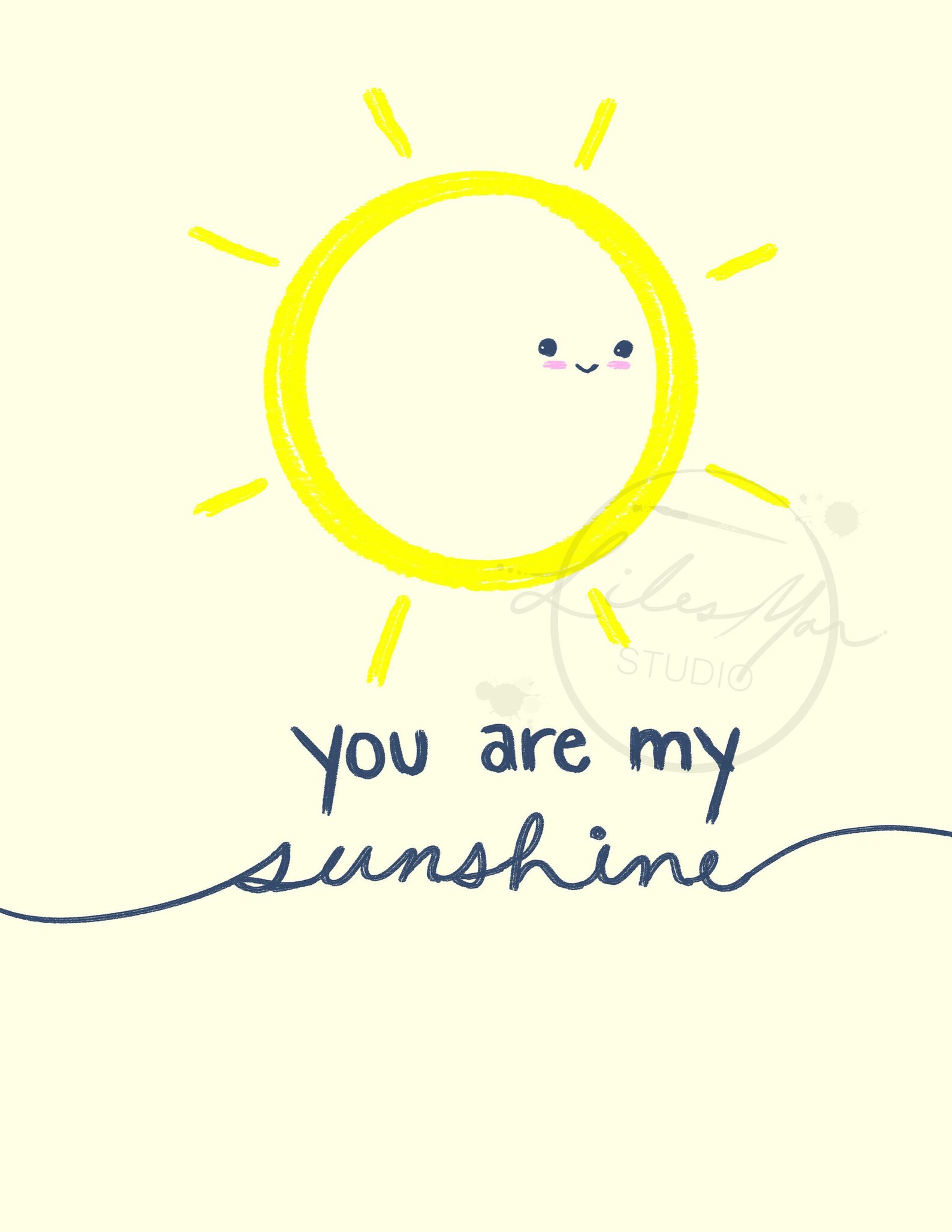 You Are My Sunshine Baby Nursery Decor Digital Printable Blue Pink