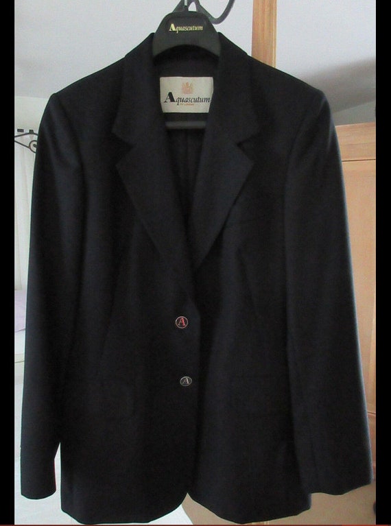 Womens AQUASCUTUM of LONDON Wool Blazer, Navy, siz