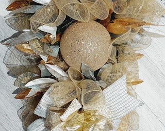 Gold and Silver JEWEL ORNAMENT WREATH