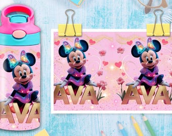 Personalized Cartoon Tumbler Wrap: AVA Name, 12oz PNG (Digital Download)