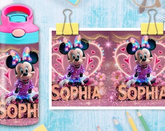 Sophia Name 12oz Tumbler Wrap: Minnie Mouse Cartoon (Digital Download)
