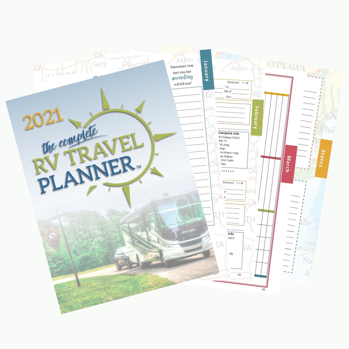 RV Travel Planner 2021 PDF Download Travel Journal Camping Etsy