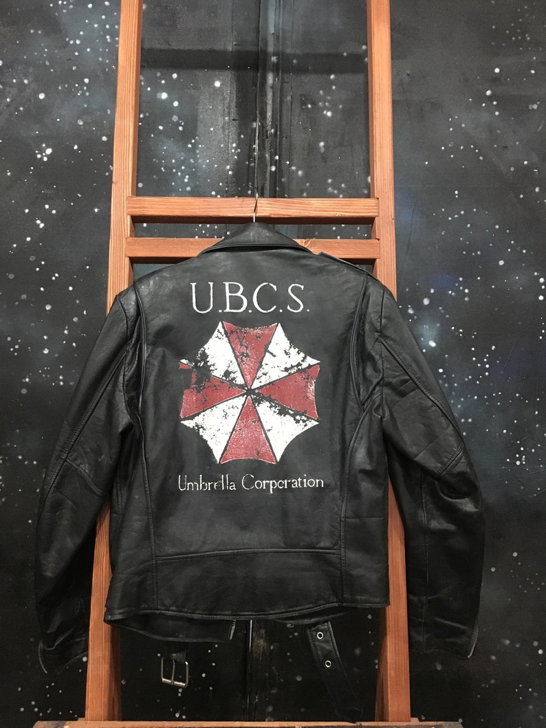 Umbrella Corporation Leather Jacket Etsy Sweden