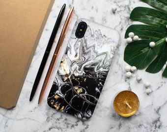 iPhone X 8 Plus Blue Waterfall Marble Phone C