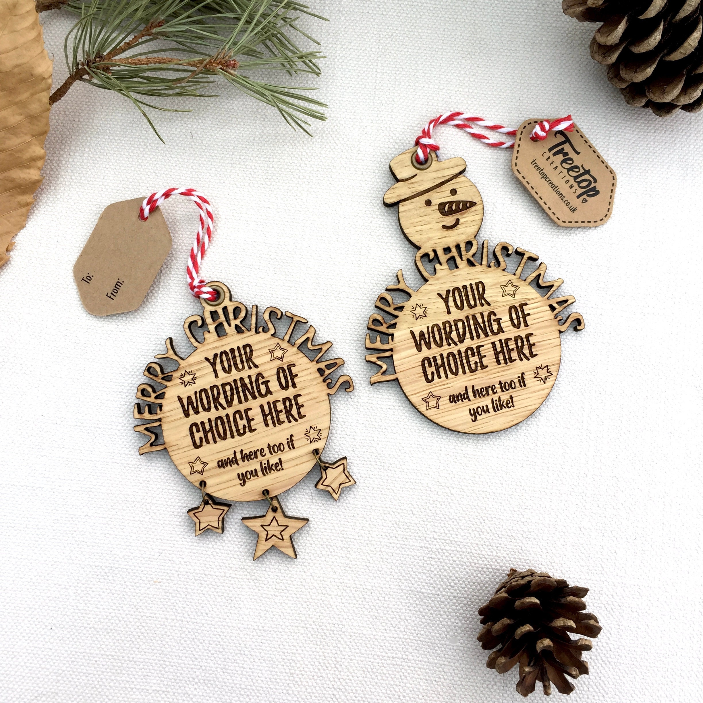 Laser Cut "Best Auntie" Christmas Tree Bauble Gift Tag