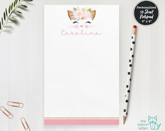 Custom Personalized Notepad Personalized Stationary DOTTED LEAFS Custom Letterhead Womens Stationery Mother in Law Gift for Her GNP011A