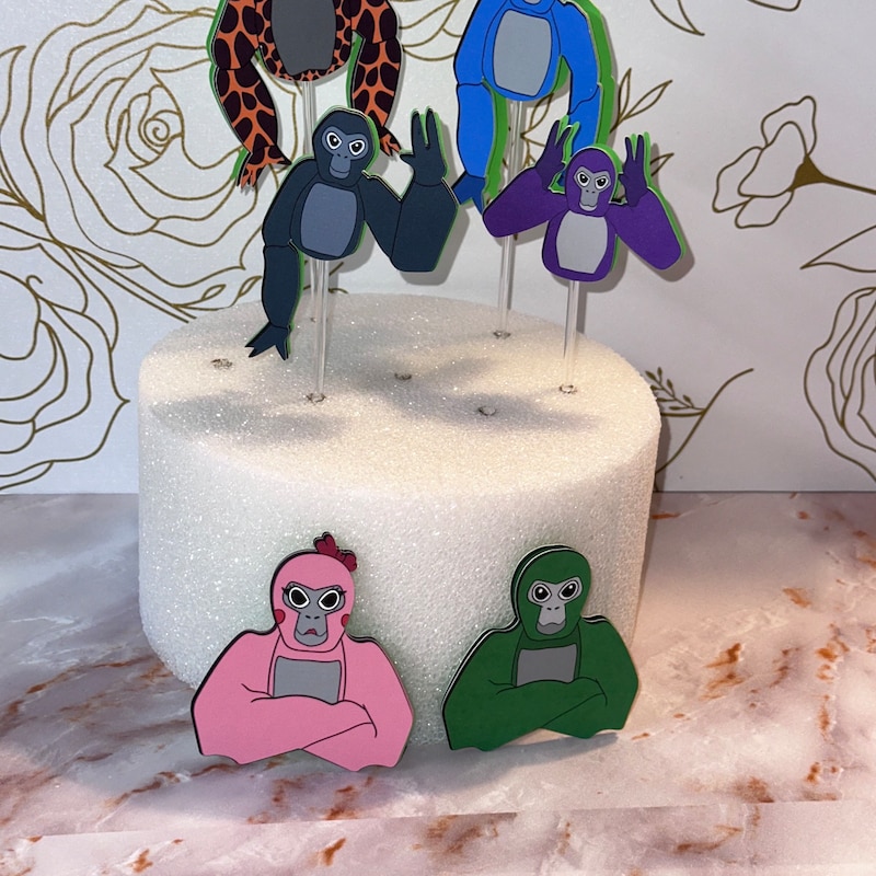 Gorilla Tag Birthday Cake Topper - Etsy