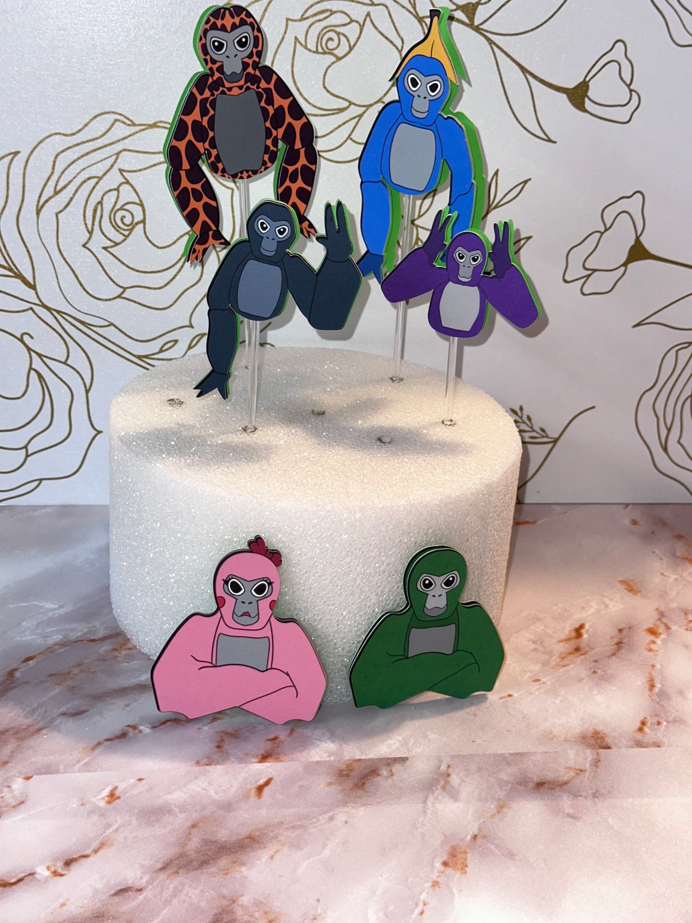 Cake Topper,gorilla Tag Birthday, Personalized Cake Topper,cupcake ...