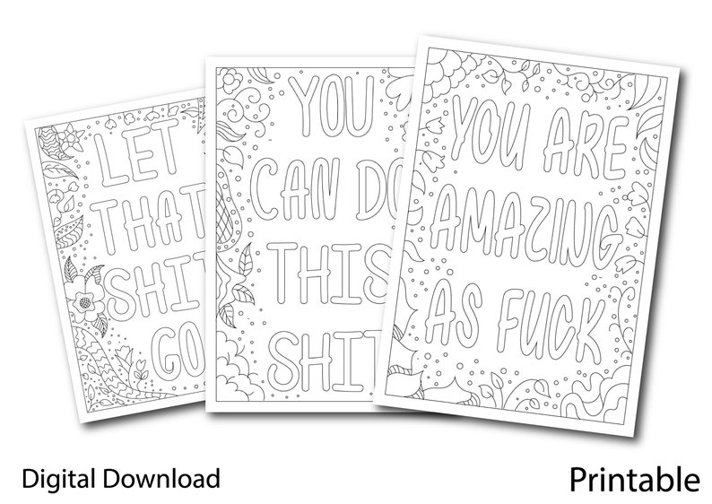 12 Sweary Coloring Page Bundle Sweary Coloring Book Swear - Etsy