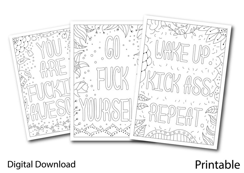 12 Sweary Coloring Page Bundle Sweary Coloring Book Swear - Etsy