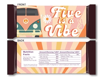 IMPRIMÍVEL Download instantâneo // Five Is a Vibe // Candy Bar Wrappers // Hershey Wrappers