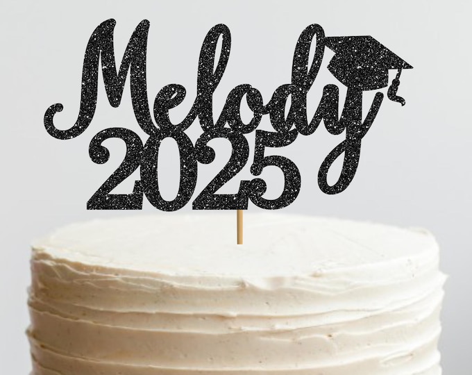 Congrats Name Cake Topper, Personalized Graduation 2025 Name Cake Topper, High School Prom Decorations, Prom party 2025 Centerpiece