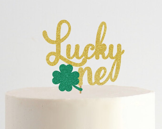 Lucky One Cake Topper, Two Lucky Shamrock Cake Topper, First Birthday Topper, St. Patrick's Day Cake Topper, Shamrock Cake topper