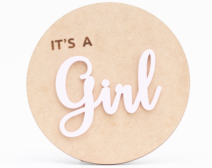 It's A Boy It's A Girl Reversible Baby Gender Reveal Sign Pregnancy Announcement Wooden Baby Milestone Baby Photo Prop Baby Disc